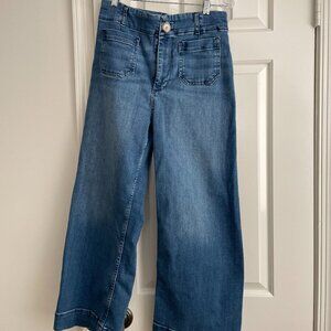 Colette Cropped High-Rise Wide-Leg Jeans by Maeve - Size 29